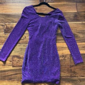 Guess Purple Long Sleeve Dress